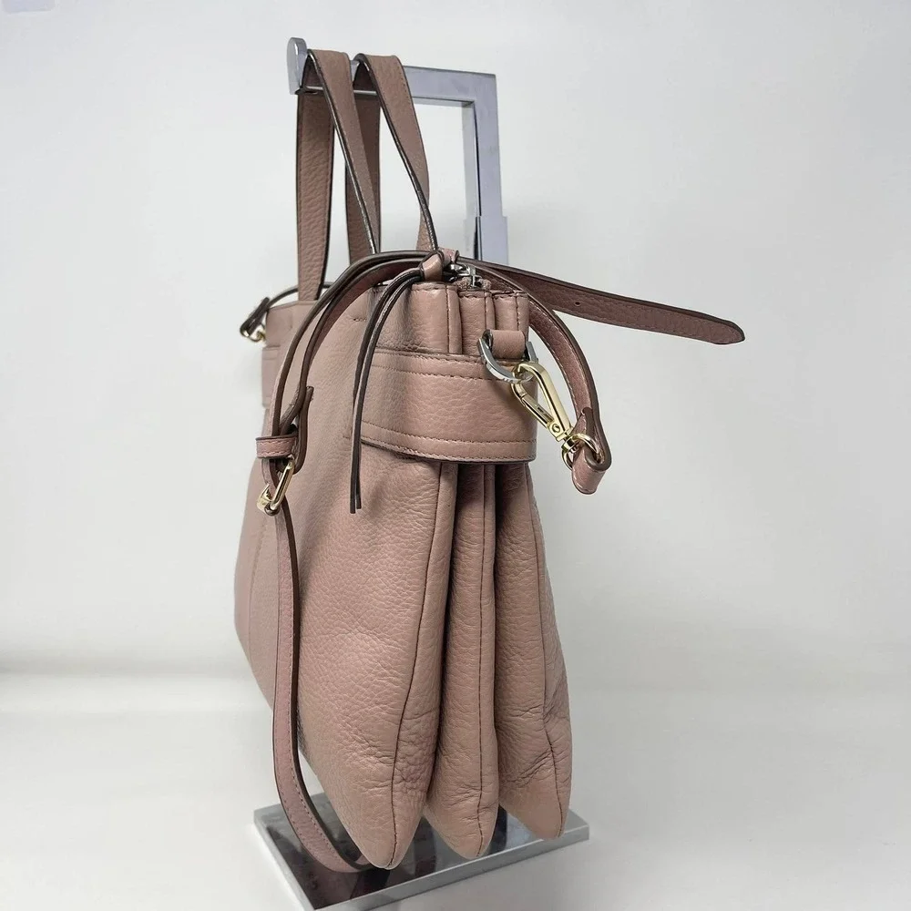 Vince Camuto Davy Accordion Top Handle Crossbody Bag Blush Pink‎ Leather READ